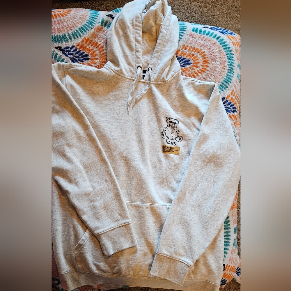 Vans Hoodie Large grey with front/back logo. Mens or womens